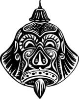 A glyph style illustration of a maya ornament vector
