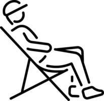An outline style icon of solo camping character vector