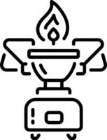 A line icon depicting a portable stove vector