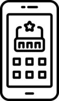 A linear style icon of a booking app vector