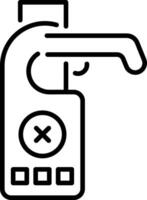 A linear style icon of hotel door hanger vector