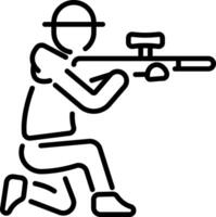 An outline style icon of a hunting gun vector
