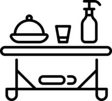 Hotel room service icon in linear style vector