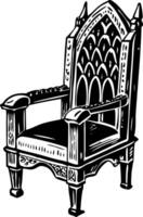 A hand drawn illustration of a gothic armchair vector