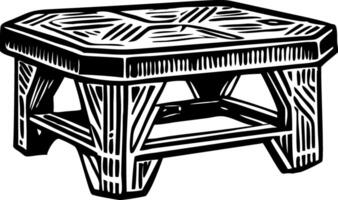 Coffee table illustration in hand drawn style vector