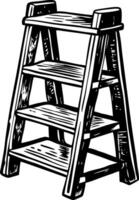 A hand drawn illustration of a wooden ladder vector