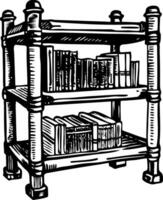 A sketchy style illustration of a bookshelf vector