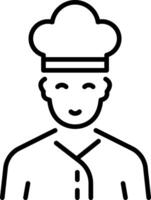 A line style icon of a hotel chef vector