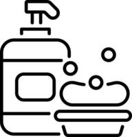 Hygienic soap icon in linear style vector