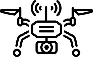 A line style icon of a flying drone vector
