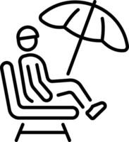 A relaxing character icon in linear style vector