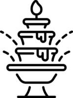 Decorated hotel fountain icon in linear style vector