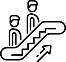 Hotel moving stairs icon in linear style vector