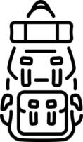 A linear icon showing a rucksack bag vector