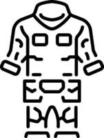 A linear icon showing camouflage gear vector