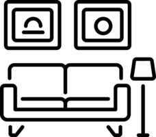 A linear style icon of a hotel couch vector