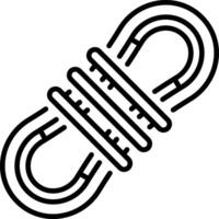 A linear icon depicting a coil of adventure rope vector