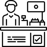 Hotel help desk icon in linear style vector