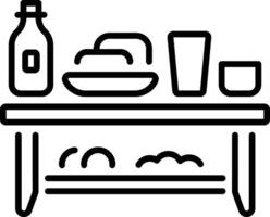A linear style icon of a breakfast table vector