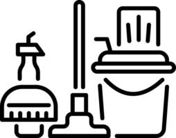 A line style icon of a cleaning bucket vector