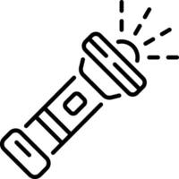 A linear icon depicting the design of a flashlight vector