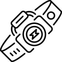 An outline style icon of a headlamp vector