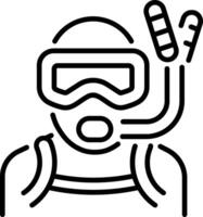 An outline style icon of a scuba diving adventure vector