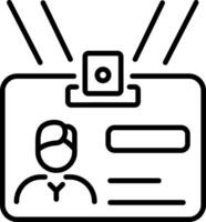 A linear style icon of hotel service card vector