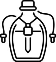 Linear icon depicting a water flask bottle vector