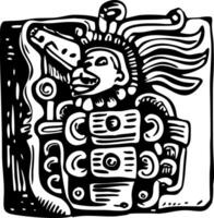Ancient maya codex illustration in vintage style vector
