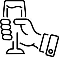 A linear style icon of a drink glass vector