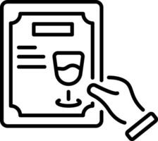 Hotel menu card icon in linear style vector