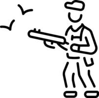 A line style icon of hunting character vector