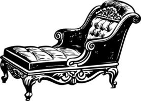 A vintage style illustration of a divan vector
