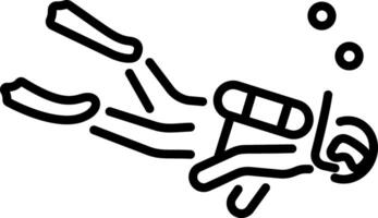 A line style icon of a scuba diving vector
