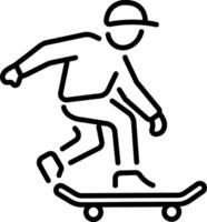 A line style icon of a skating character vector