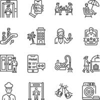 Collection of Linear Style Lodging Icons vector