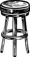 A hand drawn illustration of a bar stool vector
