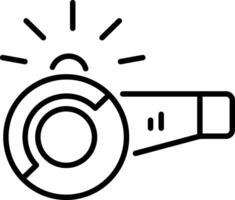 A line icon depicting an emergency whistle vector
