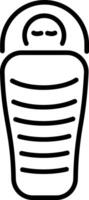 Linear icon depicting a cozy sleeping bag vector