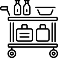 Hotel service trolley icon in linear style vector
