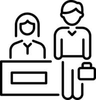A linear style icon of hotel receptionist vector