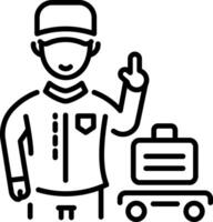 Line style icon showing hotel luggage service vector