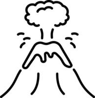 An outline style icon of a volcanic eruption vector