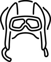 A line icon depicting protective pilot goggles vector