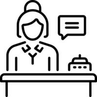 Hotel receptionist icon in linear style vector