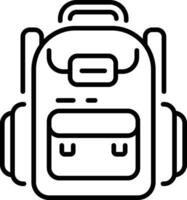A line style icon of a camping backpack vector