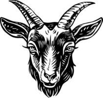 Goat head illustration in vintage style vector