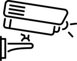 Hotel cctv camera icon in linear style vector