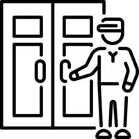 A linear style icon showing hospitality vector